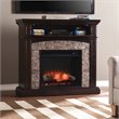 SEI Furniture Grantham Wood Convertible Electric Fireplace in Brown