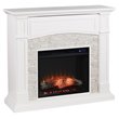 SEI Furniture Seneca Transitional Wood Electric Media Fireplace in White