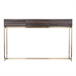Southern Enterprises Akmonton Wood and Iron Long Console Table in Black