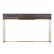 Southern Enterprises Akmonton Wood and Iron Long Console Table in Black