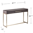 Southern Enterprises Akmonton Wood and Iron Long Console Table in Black