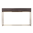 Southern Enterprises Akmonton Wood and Iron Long Console Table in Black