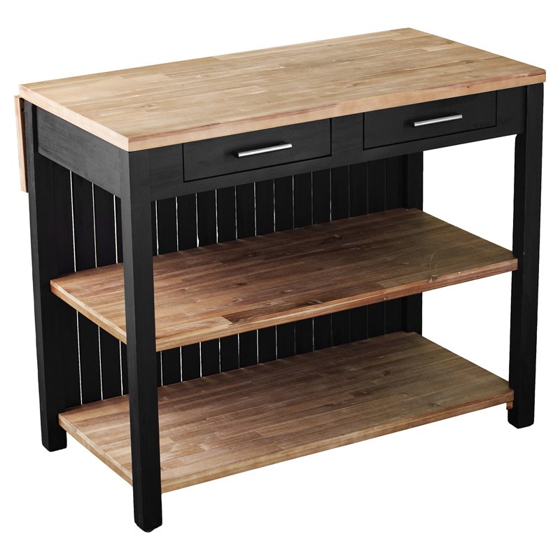 SEI Furniture Berinsly Wood Freestanding Kitchen Island in Natural