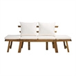 SEI Furniture Dolavon Wood Outdoor Convertible Lounge Chair in Natural