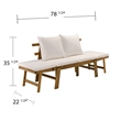 SEI Furniture Dolavon Wood Outdoor Convertible Lounge Chair in Natural