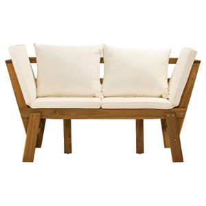 sei furniture dolavon wood outdoor convertible lounge chair in natural