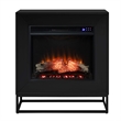 SEI Furniture Frescan Contemporary Metal Electric Fireplace in Black