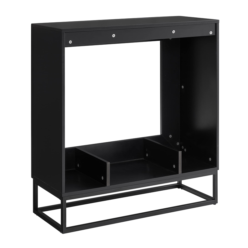 SEI Furniture Frescan Contemporary Metal Electric Fireplace in Black
