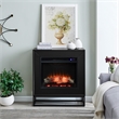 SEI Furniture Frescan Contemporary Metal Electric Fireplace in Black