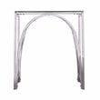 SEI Furniture Stevenly Square Metal End Table with Glass Top in Silver