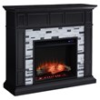 SEI Furniture Drovling Wood-Marble Electric Fireplace in Black