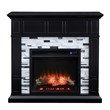 SEI Furniture Drovling Wood-Marble Electric Fireplace in Black