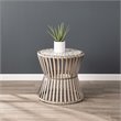 SEI Furniture Melilani Round Wicker Outdoor Side Table in Gray