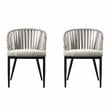 SEI Furniture Melilani Wicker Outdoor Chairs in Gray (Set of 2)