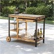 SEI Furniture Murcott Contemporary Wood Outdoor Bar Cart in Natural