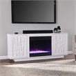 SEI Furniture Delgrave Wood Color Changing Fireplace in White