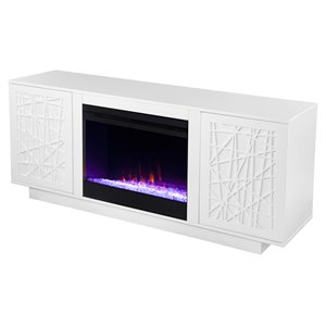 sei furniture delgrave wood color changing fireplace in white
