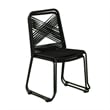 SEI Furniture Padko Metal Outdoor Rope Chairs in Black (Set of 2)