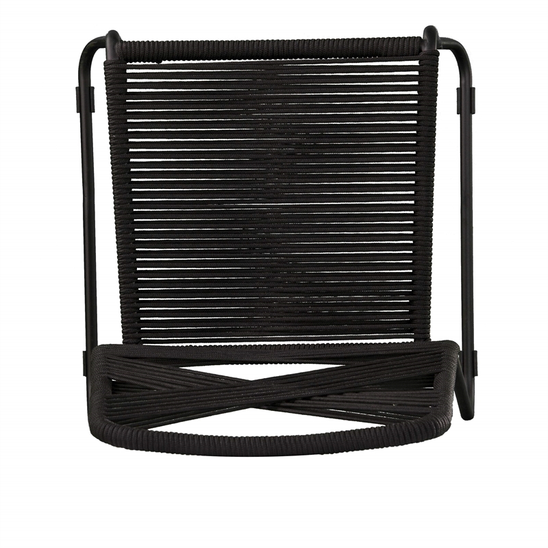 SEI Furniture Padko Metal Outdoor Rope Chairs in Black (Set of 2)