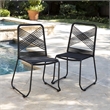 SEI Furniture Padko Metal Outdoor Rope Chairs in Black (Set of 2)