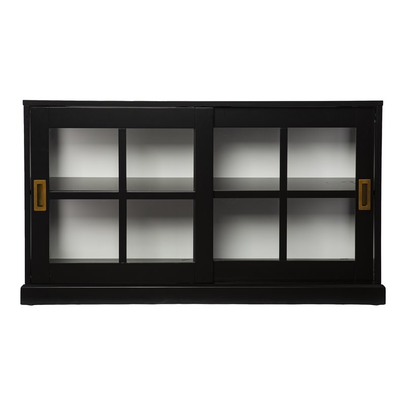SEI Furniture Byward Transitional Wood Curio Cabinet in Black