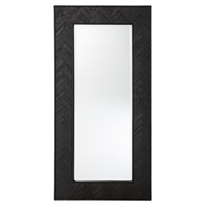 sei furniture kamblemore contemporary reclaimed wood mirror in black