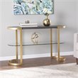 SEI Furniture Otsento Contemporary Wood-Metal Console Table in Black-Gold