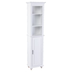 sei furniture addleton traditional wood bath storage cabinet in white