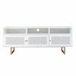 SEI Furniture Mursley 3-Shelf Wood Media Storage Console in White
