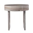 SEI Furniture Chadkirk Round Wood-Faux Marble End Table in Brown