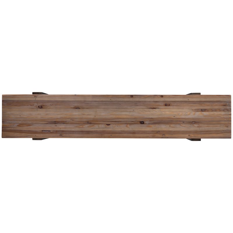 SEI Furniture Dunlin Rustic Industrial Wooden Bench in Natural Reclaimed