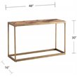 SEI Furniture Dorville Patchwork Wood Top Console Table in Brass