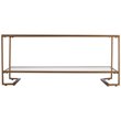 SEI Furniture Horten Glass Top Coffee Table in Gold