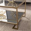 SEI Furniture Horten Glass Top Coffee Table in Gold