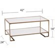 SEI Furniture Horten Glass Top Coffee Table in Gold