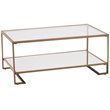 SEI Furniture Horten Glass Top Coffee Table in Gold