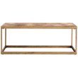 SEI Furniture Dorville Patchwork Wood Top Coffee Table in Brass
