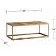 SEI Furniture Dorville Patchwork Wood Top Coffee Table in Brass
