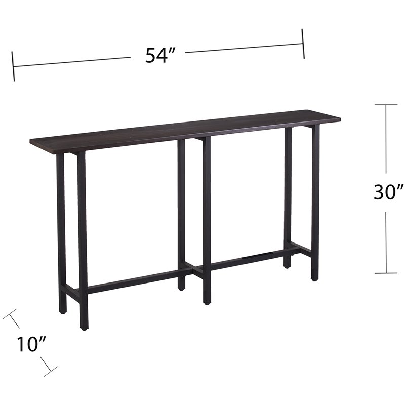 Southern Enterprises Hendry Long Narrow Wooden Console Table in Matte Black