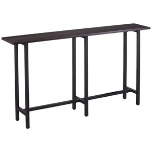Southern Enterprises Hendry Long Narrow Wooden Console Table in Matte Black
