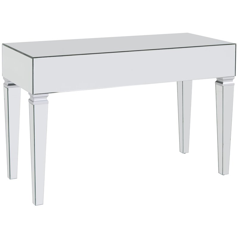 SEI Furniture Darien Glam Mirrored Writing Desk in Silver