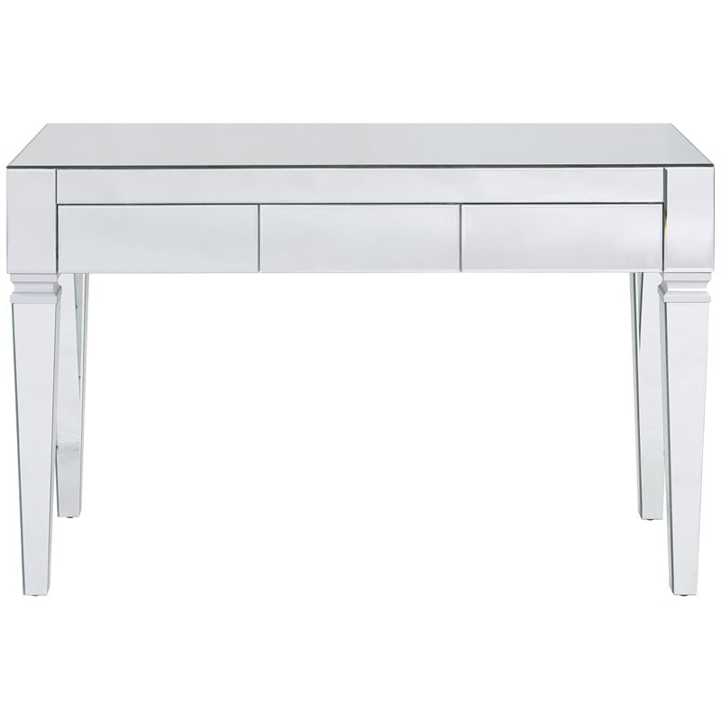 SEI Furniture Darien Glam Mirrored Writing Desk in Silver
