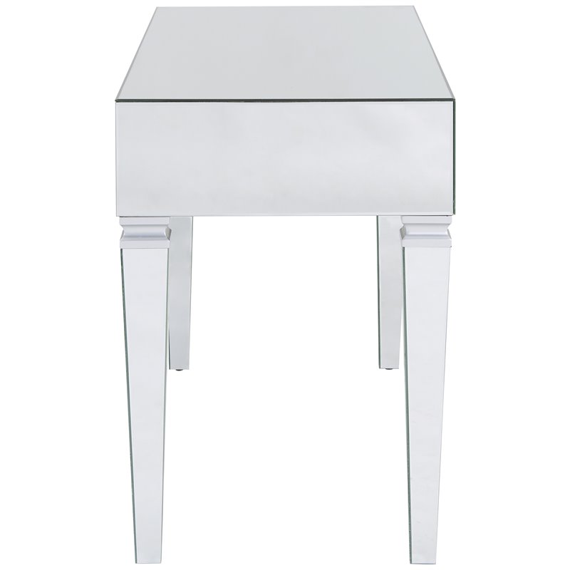 SEI Furniture Darien Glam Mirrored Writing Desk in Silver