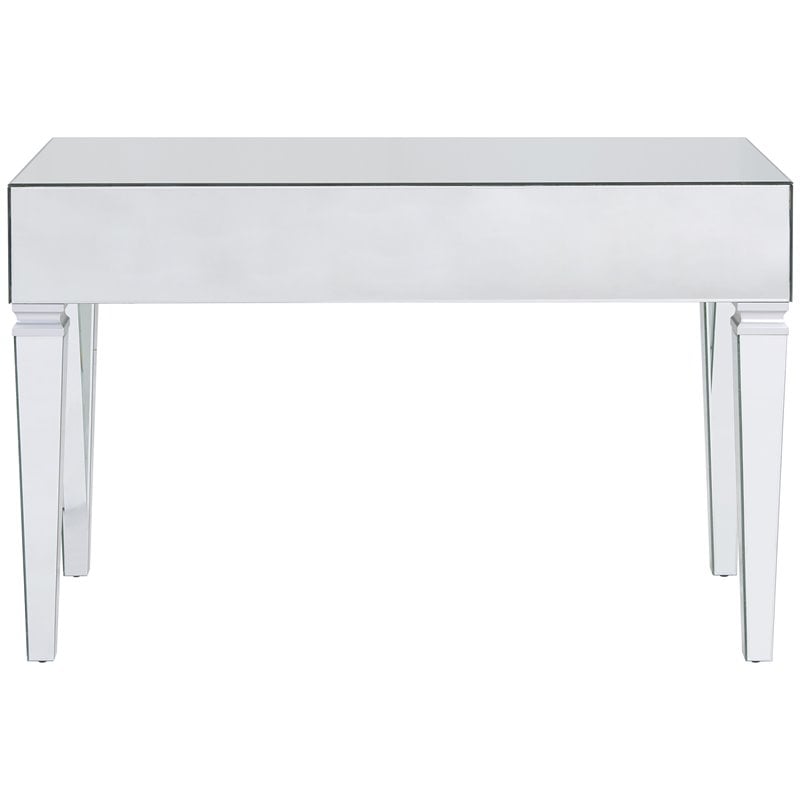 SEI Furniture Darien Glam Mirrored Writing Desk in Silver