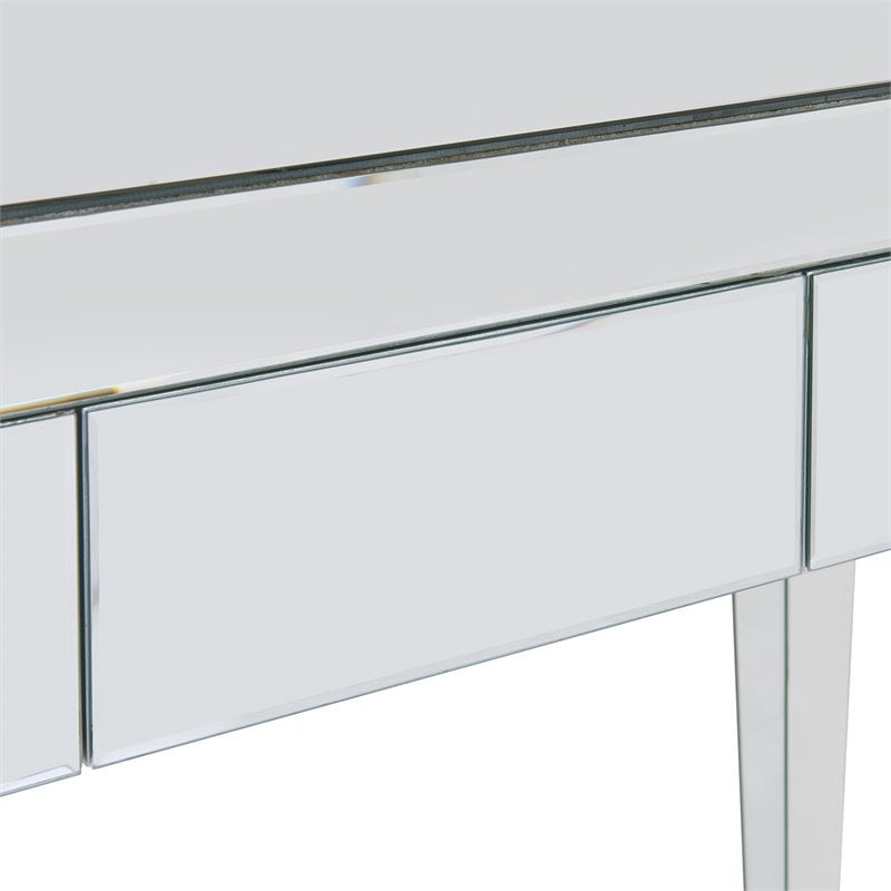 SEI Furniture Darien Glam Mirrored Writing Desk in Silver