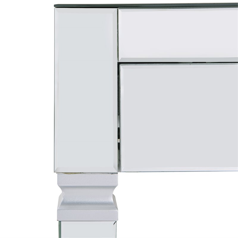 SEI Furniture Darien Glam Mirrored Writing Desk in Silver
