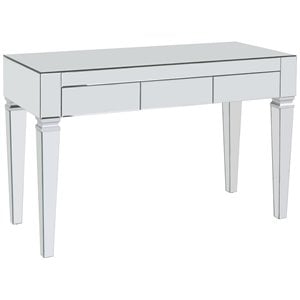 SEI Furniture Darien Glam Mirrored Writing Desk in Silver