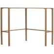 SEI Furniture Keaton Glass Top Metal Corner Writing Desk in Soft Gold