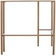 SEI Furniture Keaton Glass Top Metal Corner Writing Desk in Soft Gold