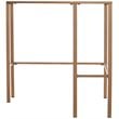 SEI Furniture Keaton Glass Top Metal Corner Writing Desk in Soft Gold